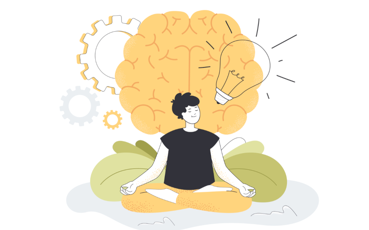 mindfullness coaching uk london dr stephen simpson - illustration showing a mindful person